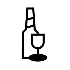 wine bottle and glass icon