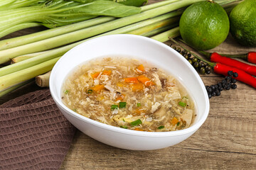 Asian gourmet crab soup with spices