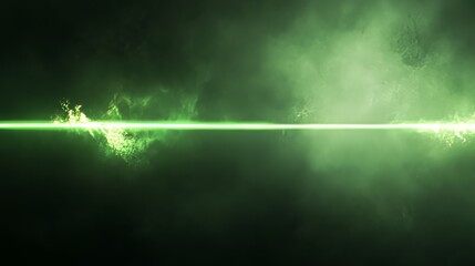 Neon green light, dark background