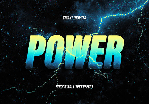 3D Lightning Text Effect Mockup With Generative AI