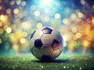 Fototapeta premium High-Quality Soccer Ball Mockup with Isolated Design Showcasing Bokeh Effect for Dynamic Sports and Soccer Branding Visuals