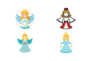 Naklejka premium Christmas Angel vector illustration 