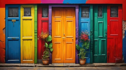 Fototapeta premium mosaic colorful door
