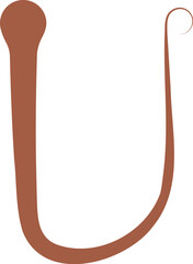 U Letter Logo. Couffeur, Hair and Beauty. Golden.