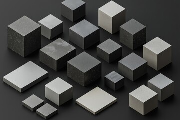 Abstract Geometric Shapes in Isometric View