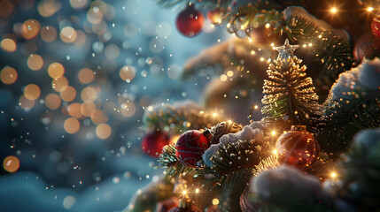Winter Holiday Tree 3D Illustration