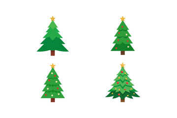 christmas tree set illustration