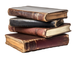 a stack of old books