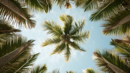 Fototapeta premium tropical palm trees in circle