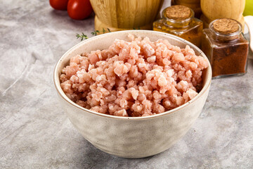 Homemade Raw pork minced meat