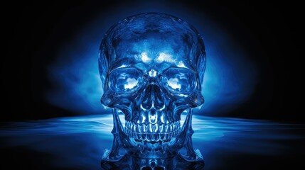 eerie blue skull