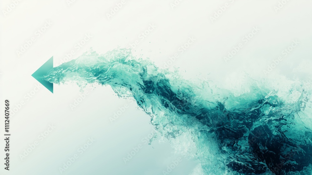 Poster turbulent wave with arrow directional flow effect