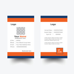 Modern and creative company employee id card design for verification, Office ID Card Template, Professional  ID card design template
