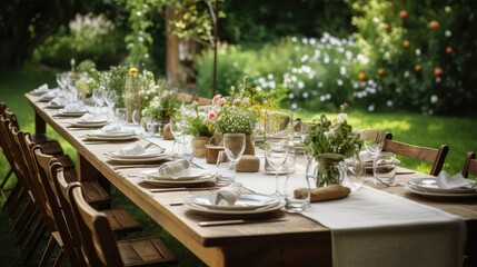 outdoors rustic wedding table