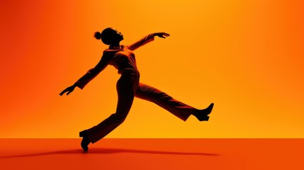 dance orange solid background