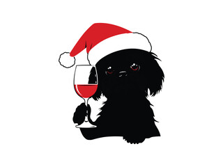 Christmas Shih Tzu Silhouette Design – Festive Holiday Pet Art