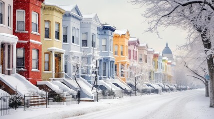 Fototapeta premium rooftops dc row houses