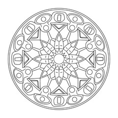 Naklejka premium Easy Mandala Coloring Page to Color.