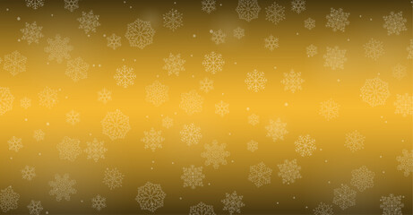 Gold color winter background wallpaper with snowflakes vector illustration. Snowflake set decoration to use for christmas, new year, winter holidays celebration projects. 