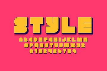 geometry font, modern art type, creative english alphabet typeface vector typography set. Rainbow geometric shapes abc with abstract letters and numbers of colorful triangles, squares, circles