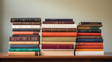 nonfiction vertical stack of books