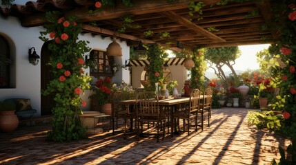 Fototapeta premium dining outside of a house