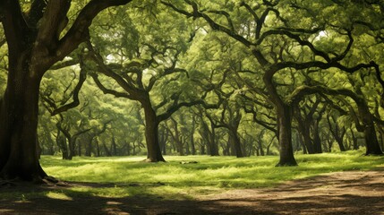 Obraz premium trees oak wood background