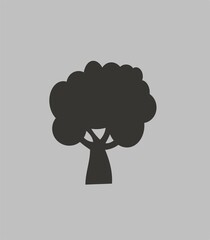 gray background tree icon vector illustration