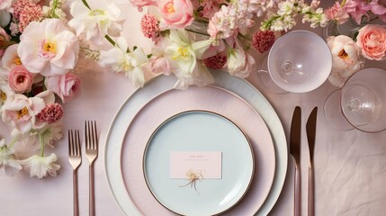 tableware spring dinner invitation