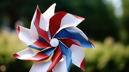 Fototapeta premium vibrant red white blue pinwheel
