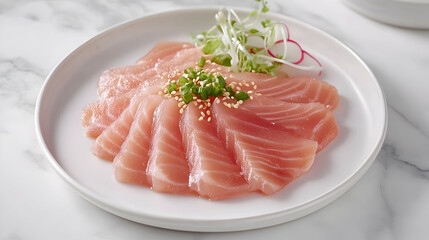 Sake Cured Hamachi with Yuzu Kosho and Shiso Oil, Japanese Appetizer Photography