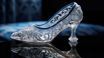 intricate glass slipper