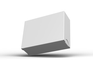 Rendered image of a wide rectangular sliding drawer box on a light background