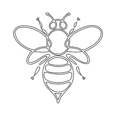 Bee icon vector illustration. Bee symbol isolated on white background. Honey bee logo sign vector outline.