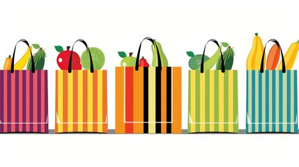 stripes shopping bags clip art
