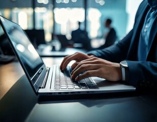 person typing on a laptop