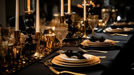 glamour black and gold holiday