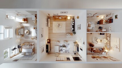 Apartment isometric interior design 3D