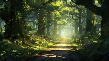 Obraz premium trees coastline road