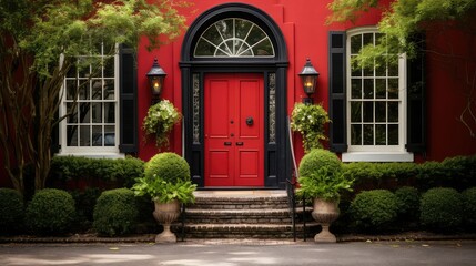 Obraz premium red charleston door