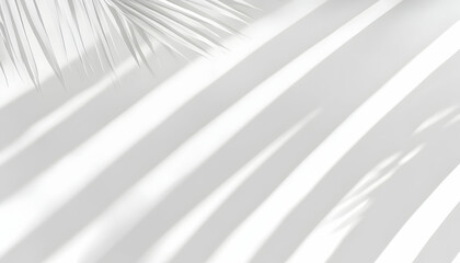 Obraz premium Abstract monochrome image featuring palm leaf shadows cast on a light gray background. Perfect for minimalist design projects, branding, and backgrounds.