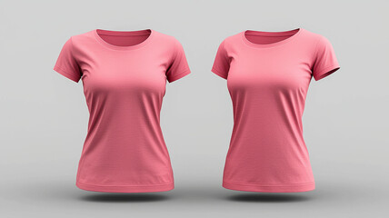 T-shirt mockup pink concept. photo realistic pink T shirt template on neutral background