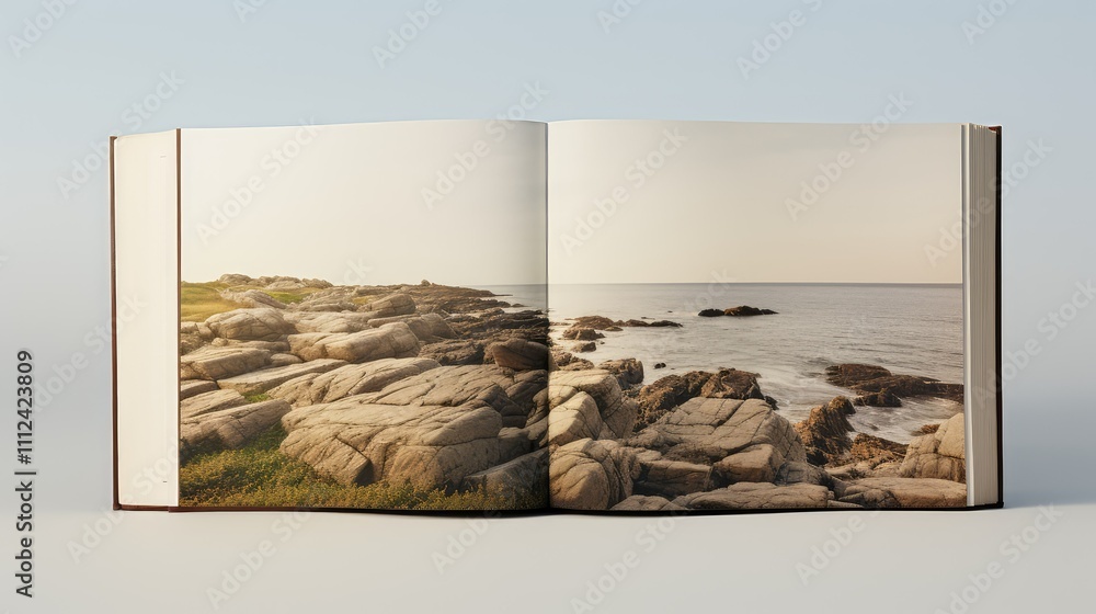 Sticker seascape landscape hardcover book