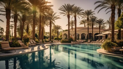 Fototapeta premium pool palm tree border