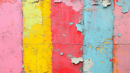 Abstract background. Multicolored paint on the wall. Old paint with cracks and streaks
