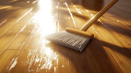  Sweeping Bamboo Flooring with a Soft-Bristle Broom