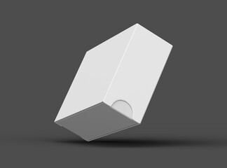 Rendered image of a wide rectangular sliding drawer box on a dark background