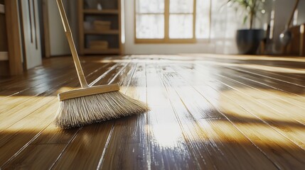  Sweeping Bamboo Flooring with a Soft-Bristle Broom
