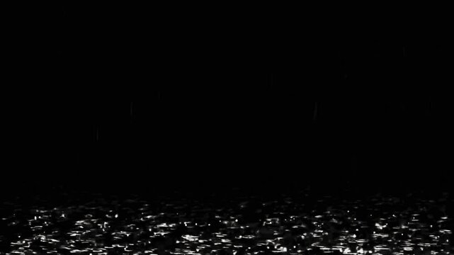 slow motion 2d animated hand drawn rainfall pencil, sketch water drop, raindrop lines motion design noisy, linear black and white retro alpha adjustment layer