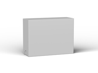 Rendered image of a wide rectangular sliding drawer box on a transparent background